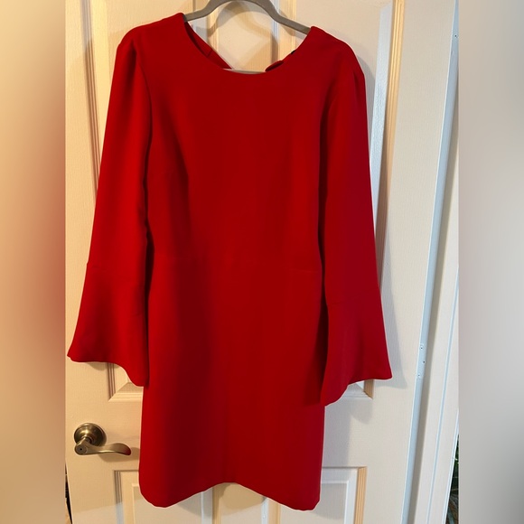 Banana Republic Dresses & Skirts - Banana Republic Stunning Red Back-tie Dress with bell sleeves